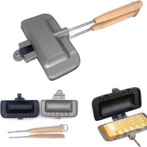 Longzhuo Breakfast Sandwich Maker, Double-Sided Removable Sandwich Baking Pan, Non Stick Frying Pan, Grilled Cheese Maker,Flip Grill Pan, Sandwich Baking Tray for Pancakes, Omelets, and Hot Dog Toast