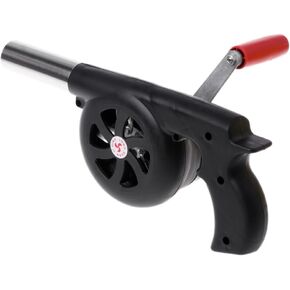 Outdoor Cooking BBQ Fan Air Blower,Mini Hand Crank Fan Air Blower Grill Picnic Camping Stove Accessories for Barbecue Fire Bellows Hand Crank Tool (Black)