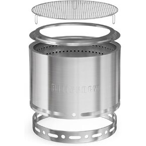 Smokeless Stove Fire Pit, Bittesnew 304 Stainless Steel Patio Fire Pit 19 Inch, Portable Outdoor Fire Pit with Carrying Bag for Wood Buring, Camping Backyard, Patio, Garden, Picnic, 20 inch High
