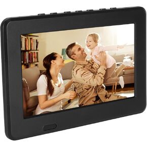 7 Inch Portable Digital TV, ATSC TFT Screen LED TV, Car Digital TV Rechargeable Battery Television Supports 1080p Video, Input, Support Memory Card, for Travel