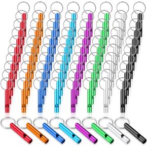 200 Pcs Emergency Whistles with Keychains Aluminum Extra Loud Survival Safety Waterproof Whistle Key Chain Bulk for Outdoors Sports Referee Lifesaving Training(Multicolor)