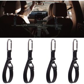 4 PCS Gun Rack Automotive Headrest Gun Holder Fit for Shotguns, Rifles, Bows Holder,Fishing Poles,Baseball Bat,Purses & Grocery Bags Car Seat Headrest Sling