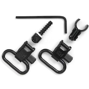 Uncle Mike's Quick Detachable .22 Tube Magazine Magnum Band Sling Swivels (Blued, 1-Inch Loop), Black