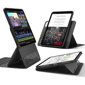 ESR for iPad Pro 11 Inch Case 2024 5th Generation (M4), Rotating Case with Removable Magnetic Cover, Adjustable Portrait/Landscape Stand with Raised Screen View, 9 Standing Angles, Shift Series, Black