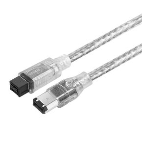 Herfair Firewire 9Pin to 6Pin Adapter Cable IEEE 800 to 400 1394 Converter Cord for Connection Between 6Pin 1394a Devices and 9Pin 1394b Devices (Transparent Shell, 3FT)