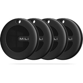 MiLi Bluetooth Tracker for Android, Google Certified Key Finder/Luggage Tracker/Item Locator Compatible with Google Find My Device App, Smart Tracking Tag for Keys, Suitcase, Backpack, Wallet, 4 Pack