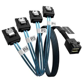 Internal Mini SAS to SATA Cable, SFF-8643 to SATA Forward Breakout Compatible with Raid Controller Hard Drive (3.3ft)