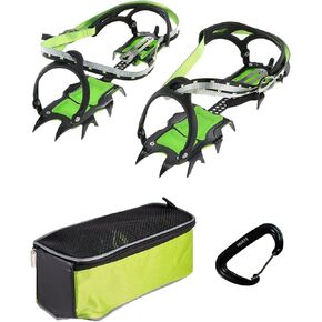 BRS S1B Teeth Ice Crampons Snow Skid Spikes Winter Snow Boots Shoe Cover Clips with a Carabiner for Outdoor Snow Hiking and Climbing (2.5)