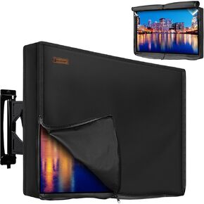 Outdoor TV Cover 60 to 65 Inch Weatherproof, Waterproof Outside TV Covers Heavy Duty 600D Oxford TV Covers Outdoor TV Screen Protectors Shield with Full Zippers and Velcro for Flat Screen Outdoor TVs