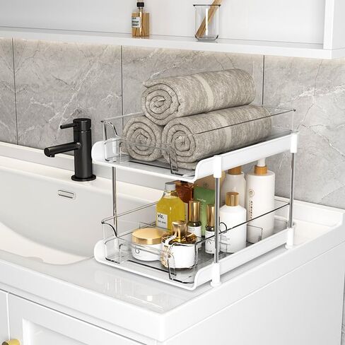 مجموعتان من منظمي الخزانة من مستويين ومنظمي التخزين ، ومنظمي الحمام والتخزين ، ومنظم الدرج ، وحمام متعدد الأطوار متعدد الأغراض ، منظم المطبخ القابل للتكديس ، تحت التخزين المنظم بالوعة ، منظم المخزن in Saudi Arabia