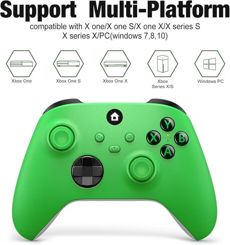 Sangder Xbox One Controller ， متوافق مع Xbox One/One S/One X/One Series X/S/PC ， 2.4 جيجا هرتز جهاز التحكم Xbox One مع مقبس سماعات الصوت 3.5 ملم ، الأخضر in Kuwait
