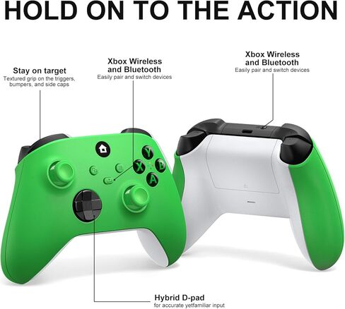 Sangder Xbox One Controller ， متوافق مع Xbox One/One S/One X/One Series X/S/PC ， 2.4 جيجا هرتز جهاز التحكم Xbox One مع مقبس سماعات الصوت 3.5 ملم ، الأخضر in Kuwait