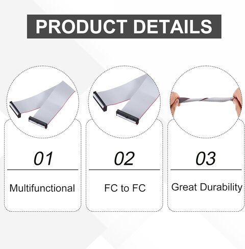 MECCANIXITY 4 Pcs IDC Flat Ribbon Cable, 2.54mm Pitch 63mm Width 30cm Long 50 Pin FC to FC Flat Ribbon Connector Jumper Wire for PC, LED Displays in Saudi Arabia