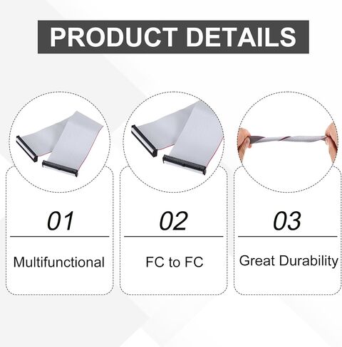 MECCANIXITY 4 Pcs IDC Flat Ribbon Cable, 2.54mm Pitch 63mm Width 30cm Long 50 Pin FC to FC Flat Ribbon Connector Jumper Wire for PC, LED Displays in Saudi Arabia