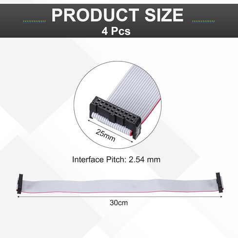 MECCANIXITY 4 Pcs IDC Flat Ribbon Cable, 2.54mm Pitch 63mm Width 30cm Long 50 Pin FC to FC Flat Ribbon Connector Jumper Wire for PC, LED Displays in Saudi Arabia