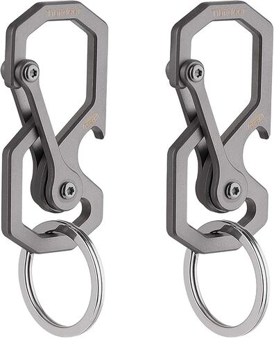 سلسلة مفاتيح التيتانيوم ، Carabiner متعددة الوظائف مقطع سلسلة مفاتيح السيارة الثقيلة منظم مفتاح السيارة مع فتحات الزجاجة in Saudi Arabia