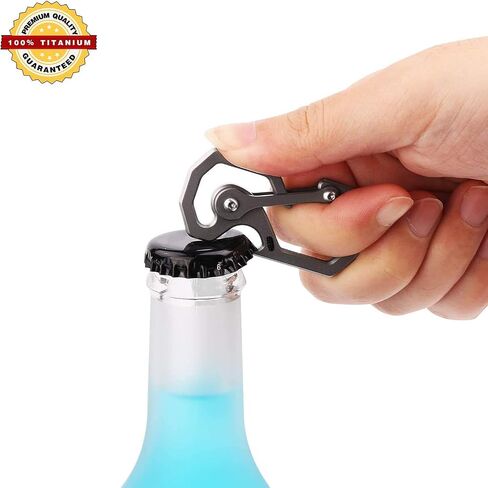 سلسلة مفاتيح التيتانيوم ، Carabiner متعددة الوظائف مقطع سلسلة مفاتيح السيارة الثقيلة منظم مفتاح السيارة مع فتحات الزجاجة in Saudi Arabia
