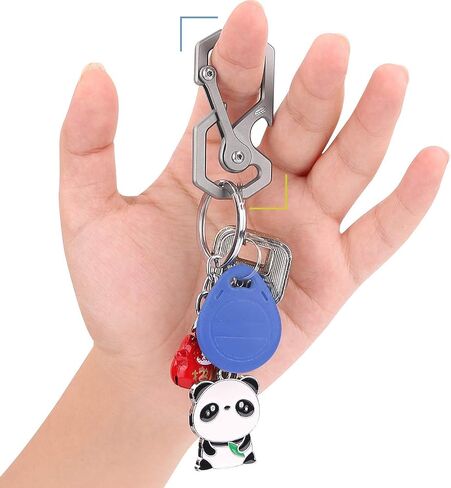 سلسلة مفاتيح التيتانيوم ، Carabiner متعددة الوظائف مقطع سلسلة مفاتيح السيارة الثقيلة منظم مفتاح السيارة مع فتحات الزجاجة in Saudi Arabia