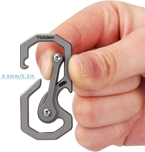 سلسلة مفاتيح التيتانيوم ، Carabiner متعددة الوظائف مقطع سلسلة مفاتيح السيارة الثقيلة منظم مفتاح السيارة مع فتحات الزجاجة in Saudi Arabia