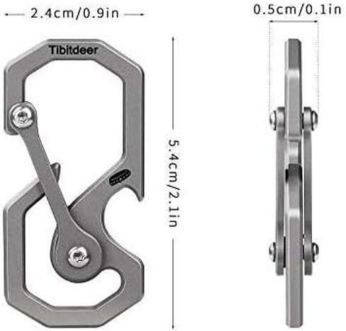 سلسلة مفاتيح التيتانيوم ، Carabiner متعددة الوظائف مقطع سلسلة مفاتيح السيارة الثقيلة منظم مفتاح السيارة مع فتحات الزجاجة in Saudi Arabia