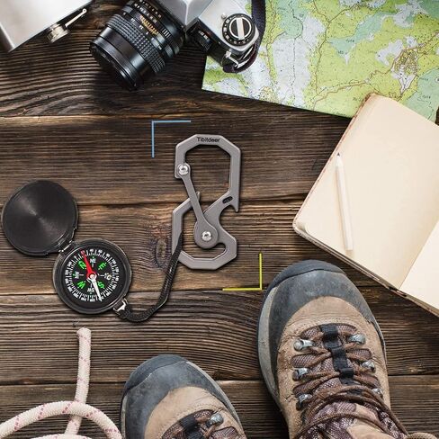 سلسلة مفاتيح التيتانيوم ، Carabiner متعددة الوظائف مقطع سلسلة مفاتيح السيارة الثقيلة منظم مفتاح السيارة مع فتحات الزجاجة in Saudi Arabia