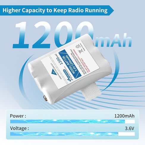 for Midland BATT3R Battery AVP14 Replacement Upgraded 1200mAh for Midland BATT-3R LXT600 LXT630 LXT630X3 LXT633 T50 T60 T51 T61 T55 T65 X-Talker Walkie-Talkie Radios Batteries 3.6V 2 Pack in Kuwait