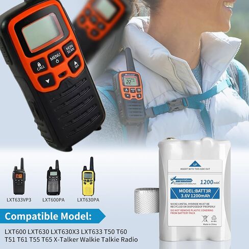 for Midland BATT3R Battery AVP14 Replacement Upgraded 1200mAh for Midland BATT-3R LXT600 LXT630 LXT630X3 LXT633 T50 T60 T51 T61 T55 T65 X-Talker Walkie-Talkie Radios Batteries 3.6V 2 Pack in Kuwait