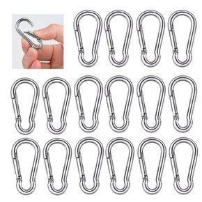 20pcs Small Carabiner Ciip, 1.57inch Mini Carabiners Clips, M4 Stainless Steel Spring Snap Hook Heavy Duty, Locking Carribenares for Climbing Hiking Camping Fishing (M4-1.57inch)