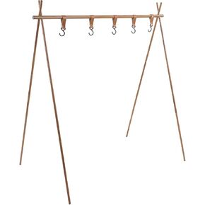 Camping Hanging Rack, Foldable Aluminum Alloy Camping Stand Hanging Organizer with Hooks, Lightweight Portable Multifunction Outdoor Tool for Hanging Light Tools Cookware