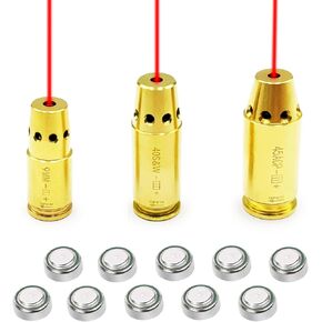 Bore Sight 9mm/.40 S&W/45ACP/223REM Laser Sight Red Dot Boresighter with 9pcs Batteries