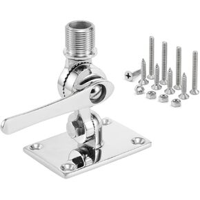 Marine VHF Antenna Mounts, 316 Stainless Steel Ratchet VHF Antenna Mounts, Adjustable Boat Antenna Mount Mirror-Polished, Include Screws