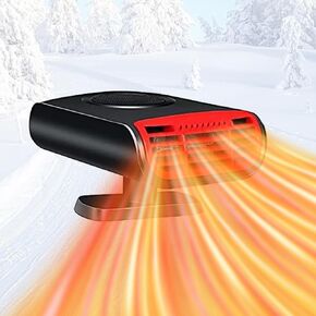 Car Heater, 2 in 1 Fast Heating Defrost Defogger, 12V 150W Portable Car Heater, Car Heater Plug into Cigarette Lighter, Windscreen Defogger Window Defroster for Car