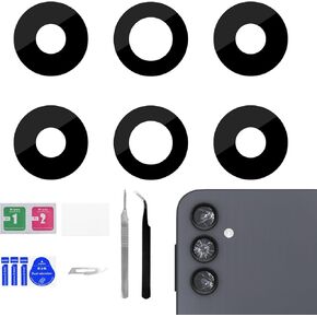 2 Pack Rear Camera Lens Replacement for Samsung Galaxy A14 Adhesive Back Camera Glass Lens with Full Fix Tool Repair Kit Tweezers Dust Cloth for A14 SM-A145F