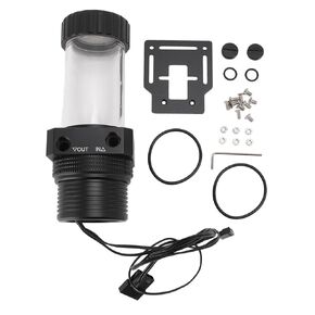 G1/4inch Cooling Heat Exchanger Tankes, 30 Mesh Filter 1100L per H 5900RPM PWM Speed Control PC Integrated Pump Tankes for Water Cooling System (Black)