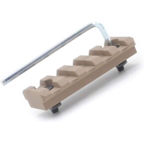 Trirock Picatinny Rail Section 2.2 Inch 5 Slot TAN/FDE Color with Dual Interface for Both Keymod & MLK Rail Mount System