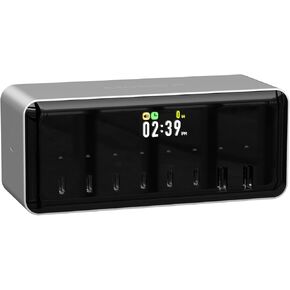 MDSS2 200W 8-in-1 Desktop Super Power Station - Multi Chargers for All Devices with APP Link, Smart Power Allocation & Built-in Timer Charging/Alarm Clock Function