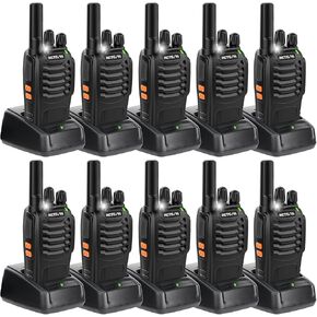Retevis H-777 2 Way Radios, Walkie Talkies for Adults, Rechargeable Long Range Two Way Radio, Shock Resistant, Short Antenna for Business Education(10 Pack)