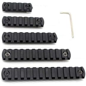 Trirock 5-Pack Black MLK Picatinny Rail Sections kit fits M-lk Rail Mount - 5,7,9,11,13 Slots