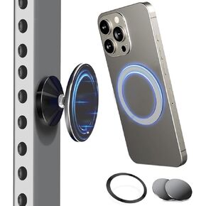 Dual Magnetic Phone Holder Suitable for Gym, Compatible with MagSafe Phone Cases, 360 Adjustable, Shoot Hands-Free Videos During Exercise, Suitable for iPhone 16, 15, 14, 13, 12, 11 Pro Max Plus