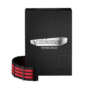 CableMod E-Series Pro ModFlex Sleeved 12V-2x6 12VHPWR Dual StealthSense Cable Kit for EVGA G/G+ / P/P+ / T (Black + Red)