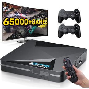 Kinhank Retro Game Console,Super Console X2 PRO Emulator Console with 65,000+ Classic Games,Retro Gaming Console with EmuElec 4.6 &Android 9.0,4K HD Output,2.4+5G,BT 5.0,Compatible with Most Emulators
