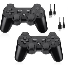 Lyyes Wireless Controller 2 Pack for PS-3,Double Shock,Rechargeable Analog Joystick,Remote for PS-3 in Kuwait