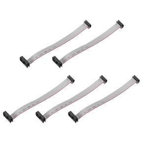 MECCANIXITY 5 Pcs IDC Flat Ribbon Cable, 2.54mm Pitch 13mm Width 30cm Long 10 to 16 Pin FC to FC Flat Ribbon Connector Jumper Wire for PC, LED Displays