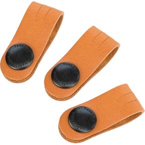 TAVARAT Cord Organizer, Cable Organizer, Charger Organizer, Made in Japan, Genuine Leather, Cable Straps, Cable Management, Cable Holder (Camel, Set of 3)
