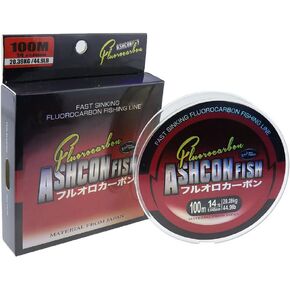 Ashconfish 100% Fluorocarbon Fishing Line Leader - 100 Yards