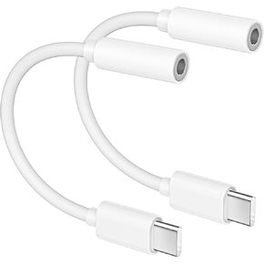 [MFi Certified] 2 Pack Headphone Adapter for iPhone 16 15,USB Type C to 3.5mm Female Headphone Jack Adapter Aux Audio Dongle Compatible with iPhone 16/16 Plus/16 Pro/16 Pro Max/15/15 Pro/15 Pro Max
