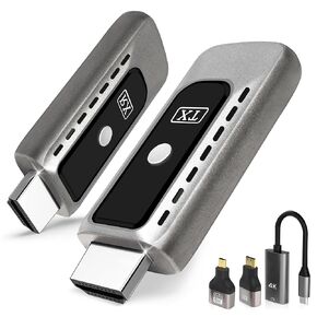 Wireless HDMI Transmitter and Receiver,4K Decode 1080P Output, 2.4G/5G Plug&Play Portable Wireless HDMI Extender Kit for Streaming Video and Audio to Monitor from Laptop/PC/TV Box/Projector