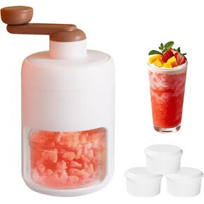 Manual Ice Crusher Machine with 3 Ice Trays, Ideal for Smoothies, Shaved Ice, and Frozen Cocktails – Portable Handheld Snow Cone Maker