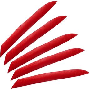 PATIKIL Arrows Vanes, 50 Pack 11 Inch Turkey Feather Arrow Fletching Archery Arrow Feather Left Wing Shield Fletch for DIY Target Shooting, Red