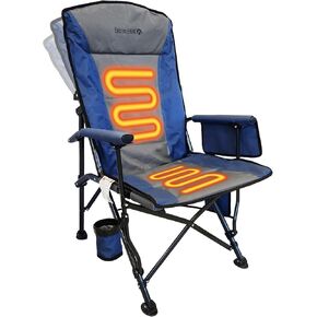 Heated Camping Chair | Water-Resistant Heated Outdoor Chair with 3 Heat Settings | Folding Heated Chair for Outdoor Sports, Camping, and More | Battery Not Included